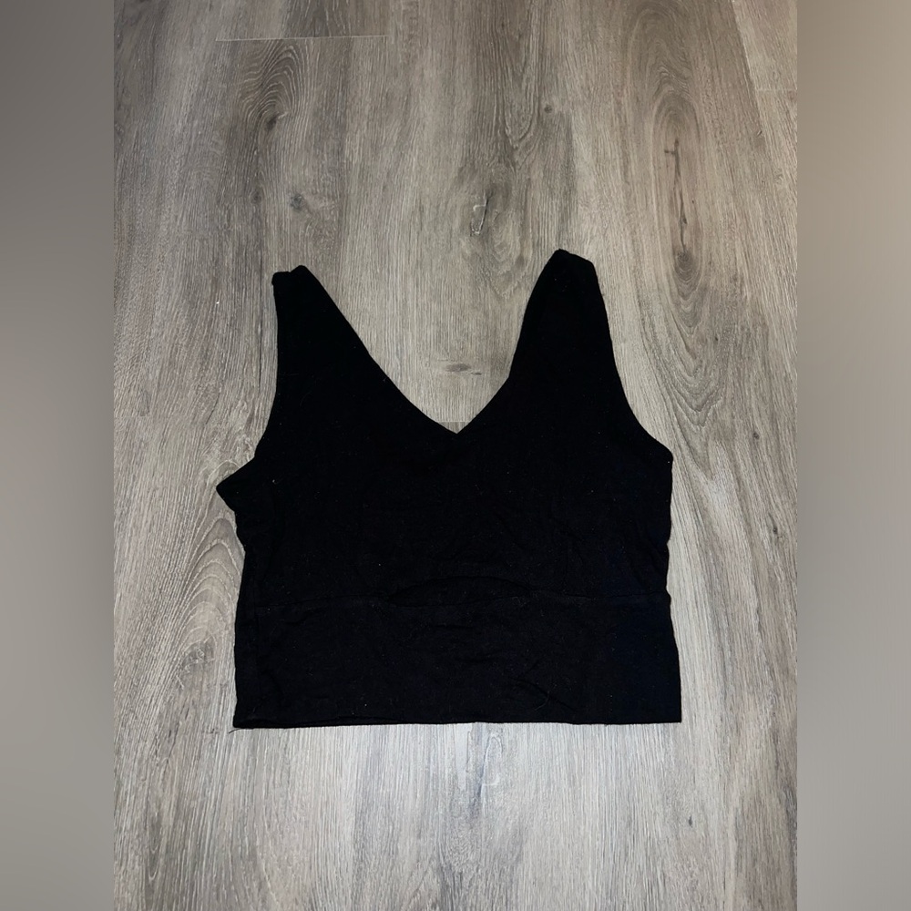 Wasabi + Mint - Black Cut-Out Crop Tank